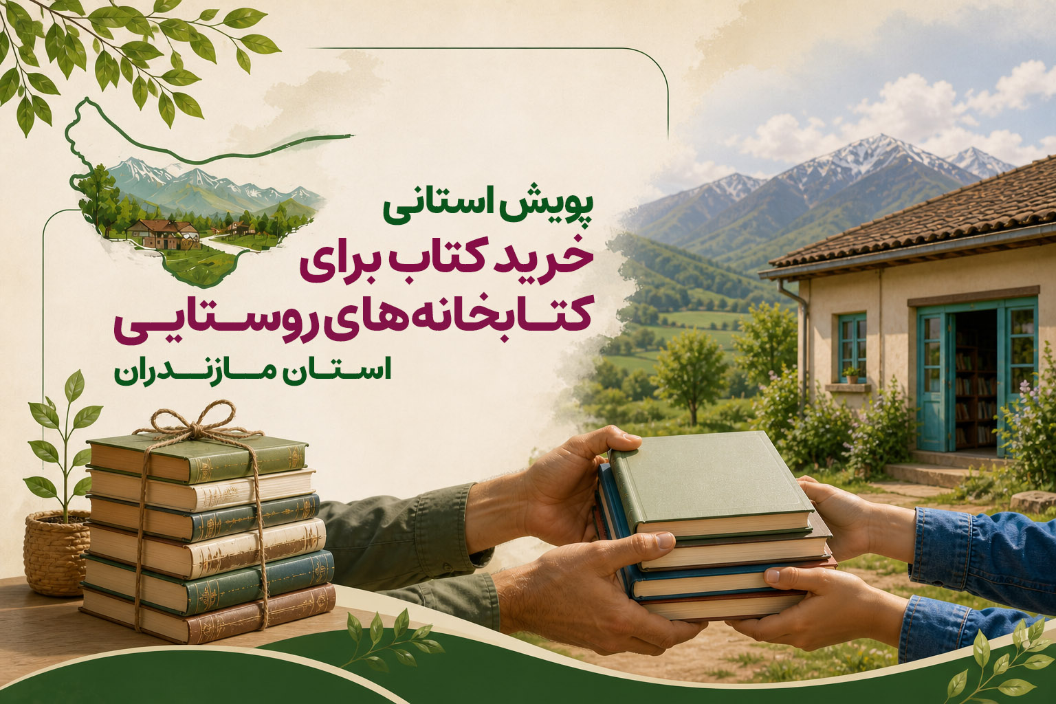 تقویت ۳۲ کتابخانه روستایی مازندران